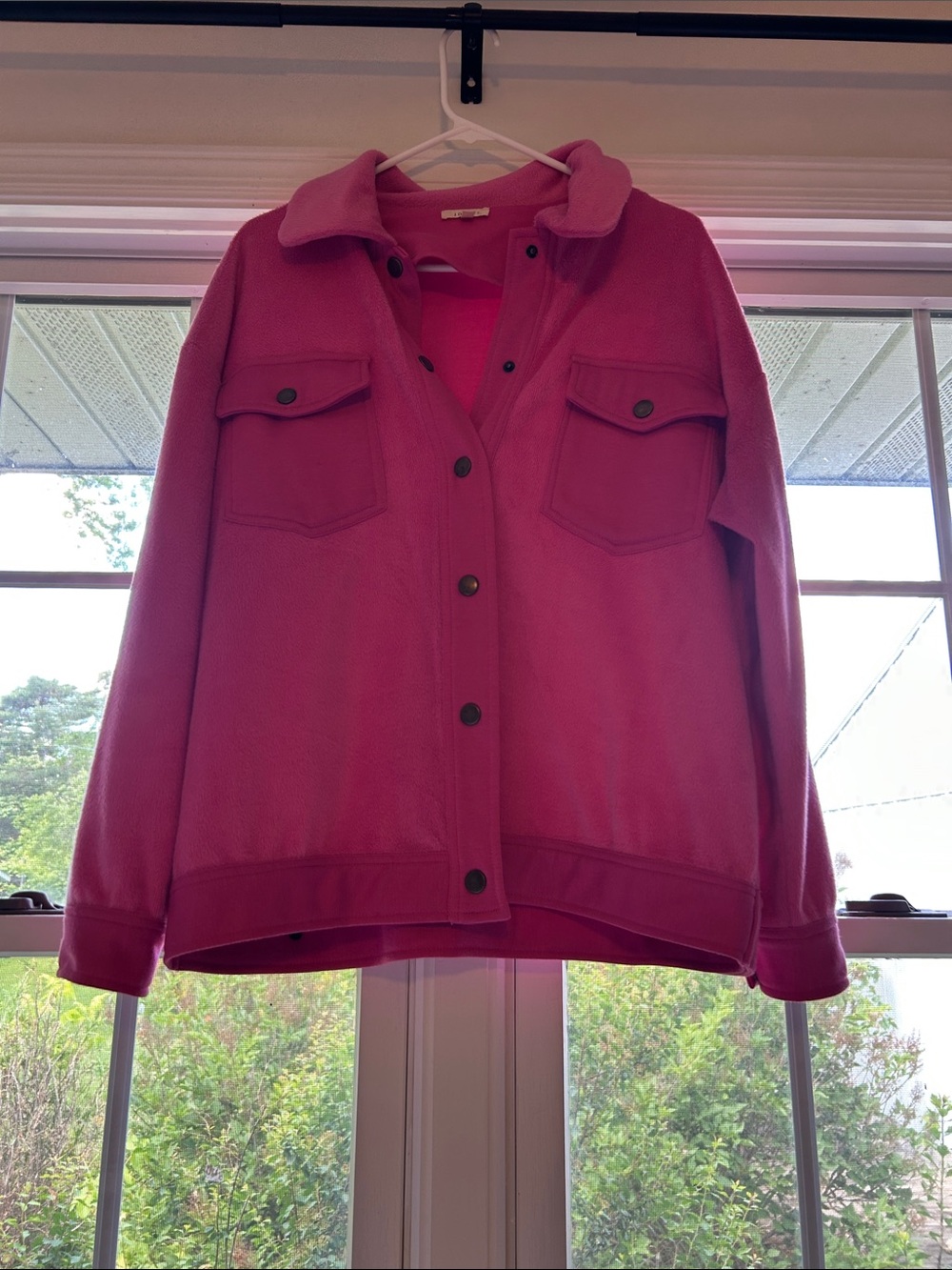 Women's Pink Button-Front Jacket